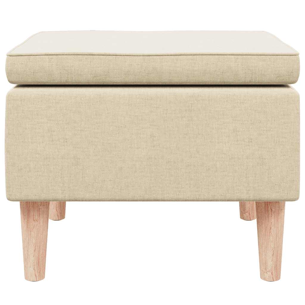 skammel med træben stof cremefarvet