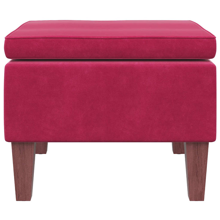 skammel med træben fløjl vinrød