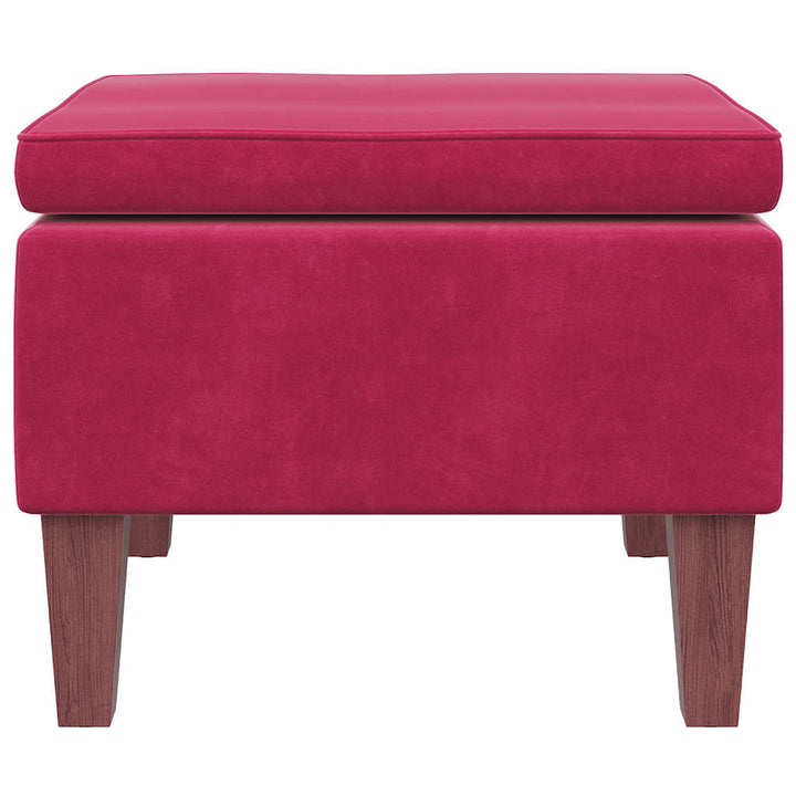 skammel med træben fløjl vinrød