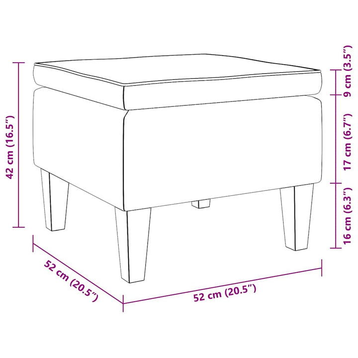 skammel med træben fløjl sort