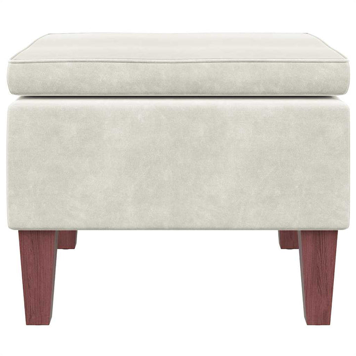 skammel med træben fløjl cremefarvet