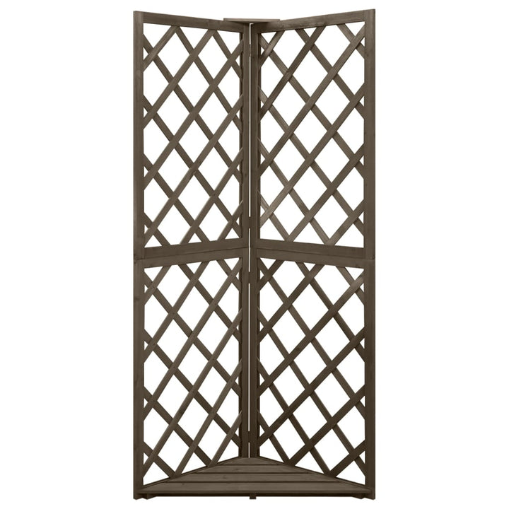 espalier til hjørne 50x50x145 cm massivt grantræ grå