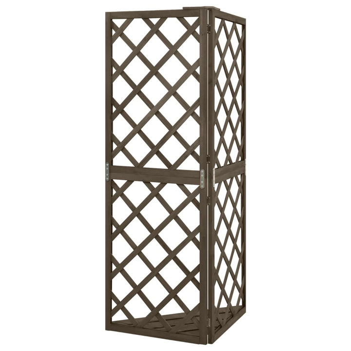espalier til hjørne 50x50x145 cm massivt grantræ grå