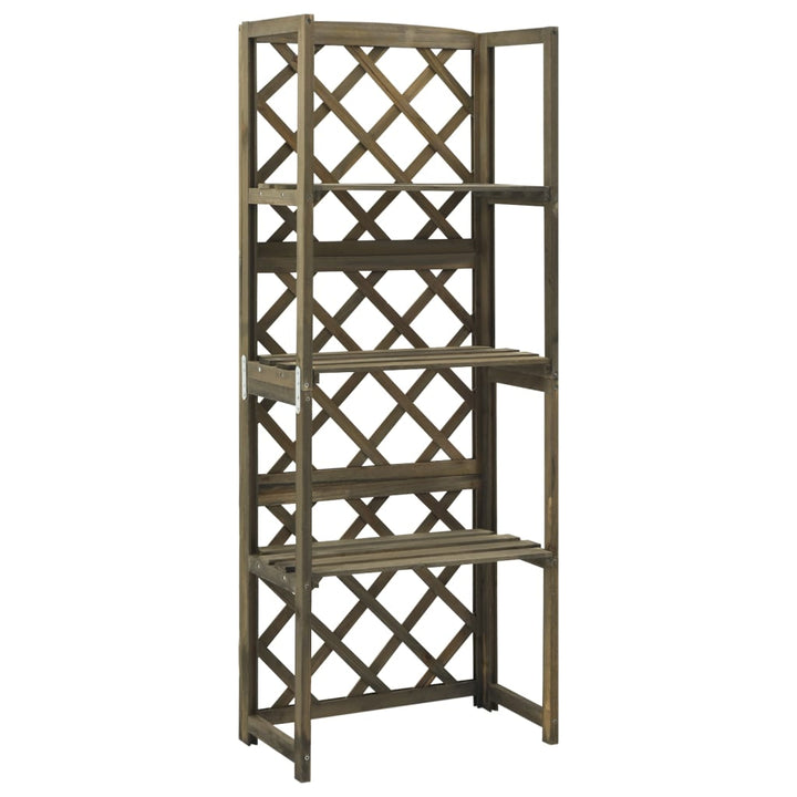 espalier med hylder 55x30x140 cm massivt grantræ grå