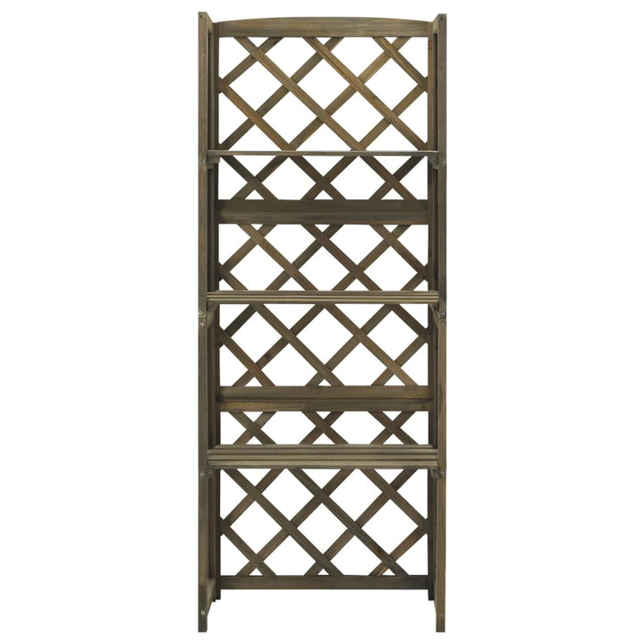 espalier med hylder 55x30x140 cm massivt grantræ grå