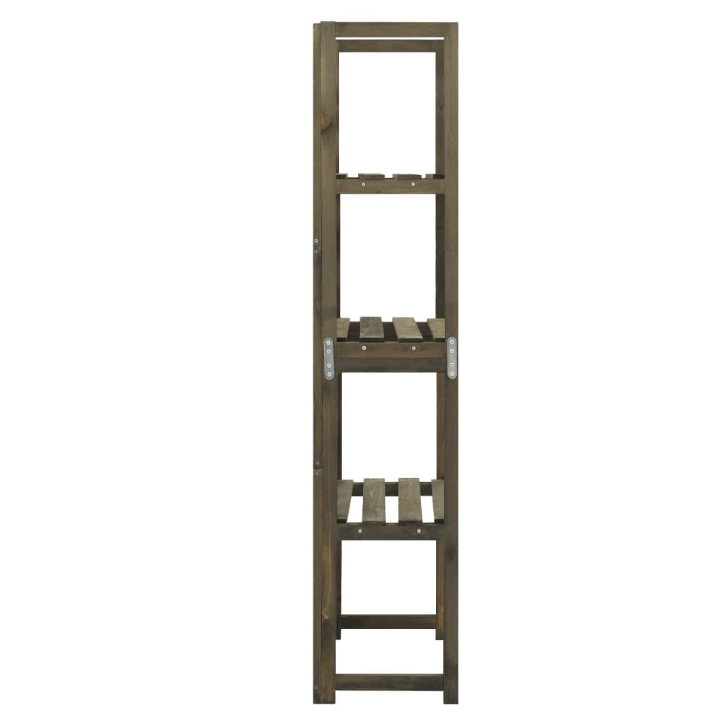 espalier med hylder 55x30x140 cm massivt grantræ grå