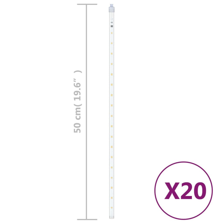 meteorlys 20 stk. 50 cm 720 LED'er indendørs/udendørs varm hvid