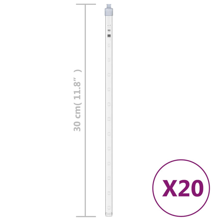 meteorlys 8 stk. 30 cm 192 LED'er indendørs/udendørs kold hvid