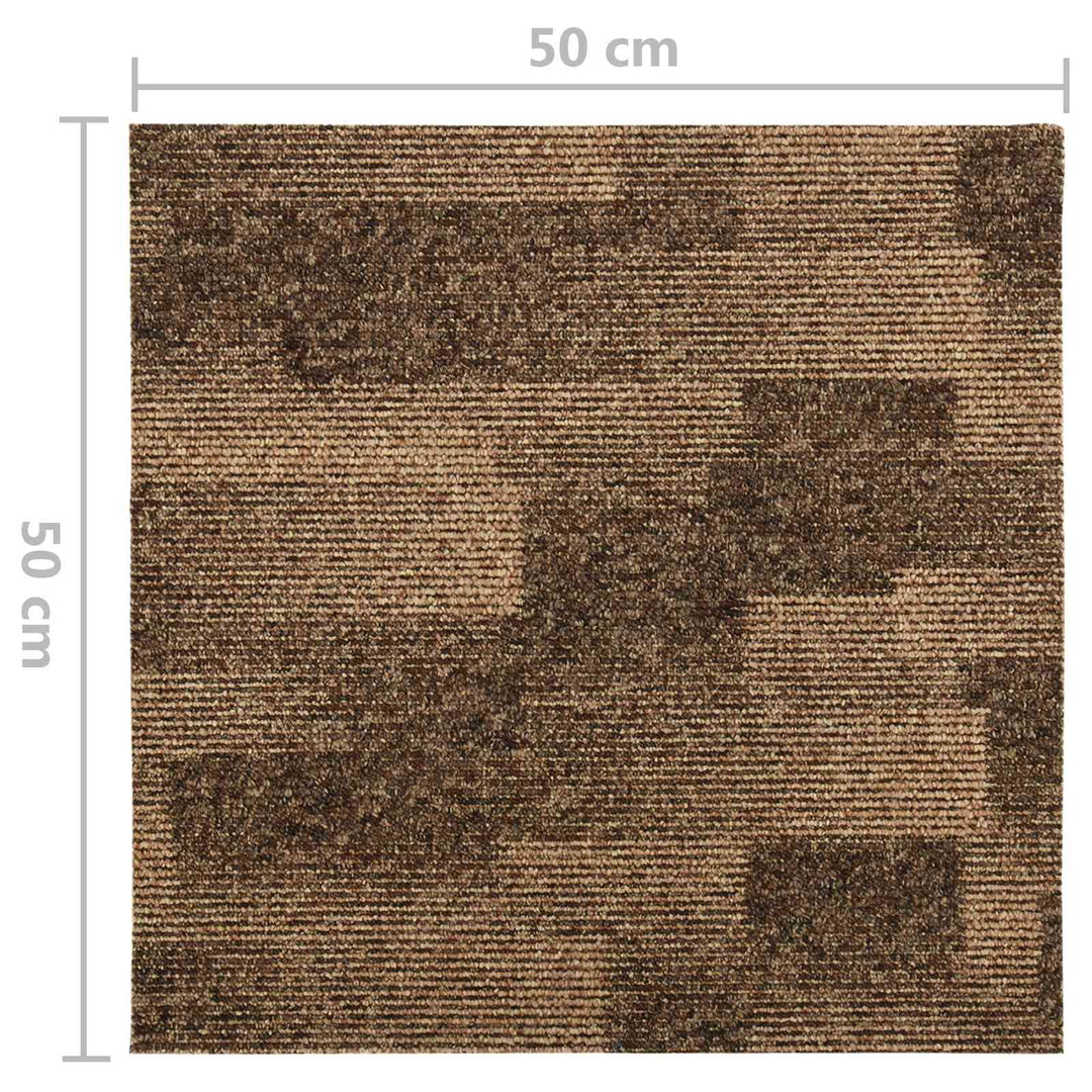 Gulvtæppe 20 pcs Brun 50 x 50 cm PP