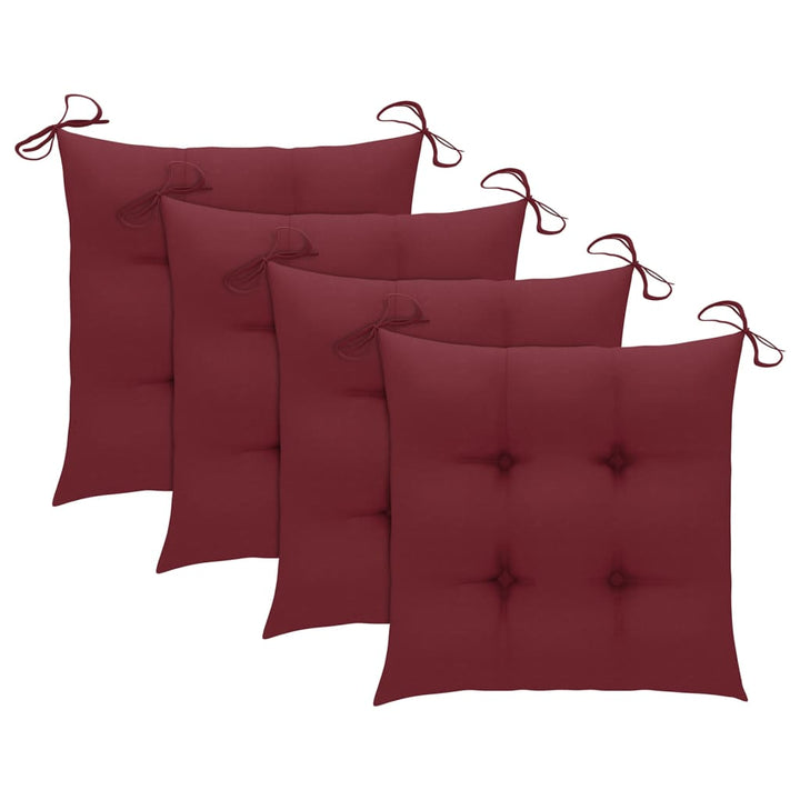 foldbare havestole 4 stk. med hynder massivt teaktræ