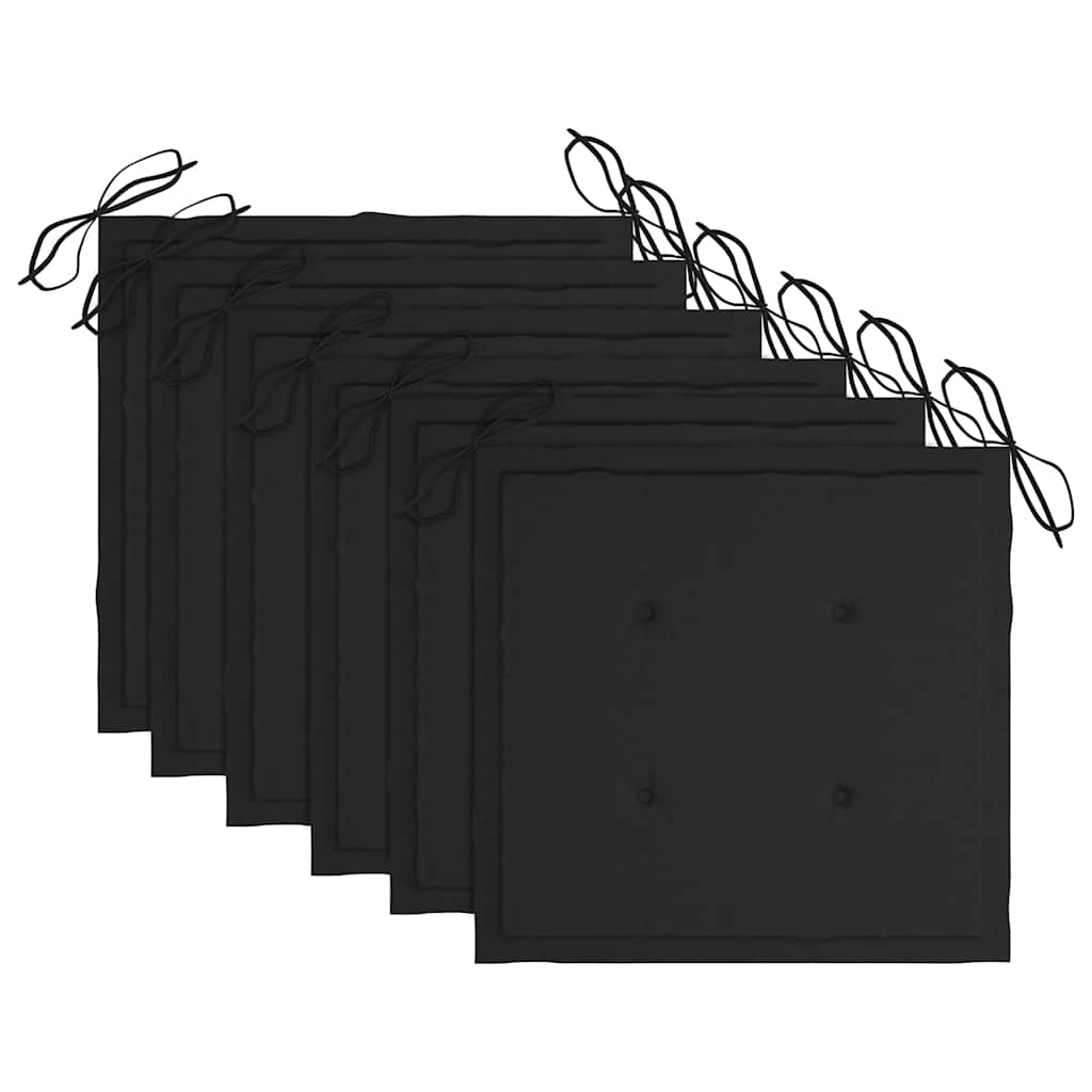 foldbare havestole 6 stk. med hynder massivt teaktræ