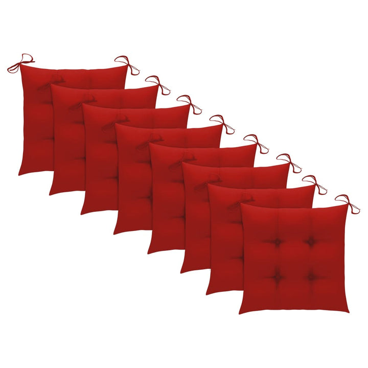 foldbare havestole 8 stk. med hynder massivt teaktræ