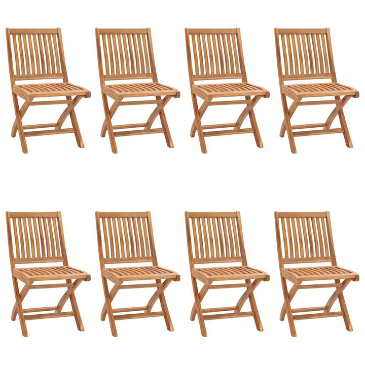 foldbare havestole 8 stk. med hynder massivt teaktræ