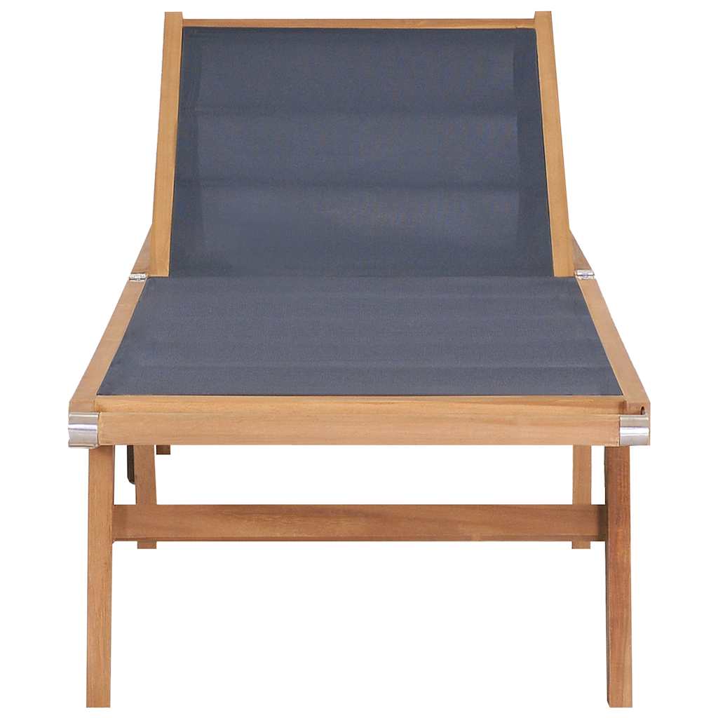 foldbare liggestole m. hjul 2 stk. massivt teaktræ og textilene