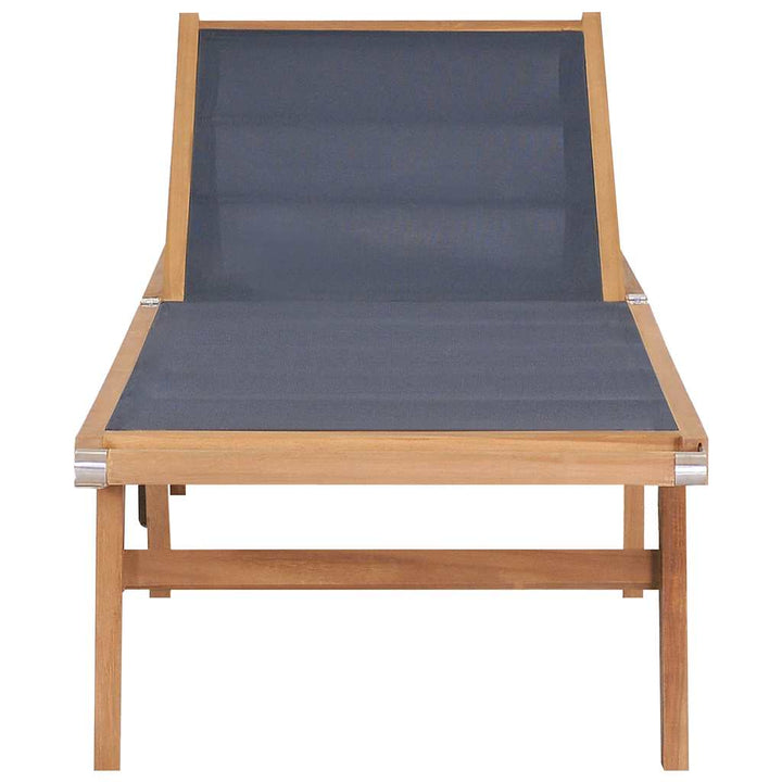 foldbare liggestole m. hjul 2 stk. massivt teaktræ og textilene