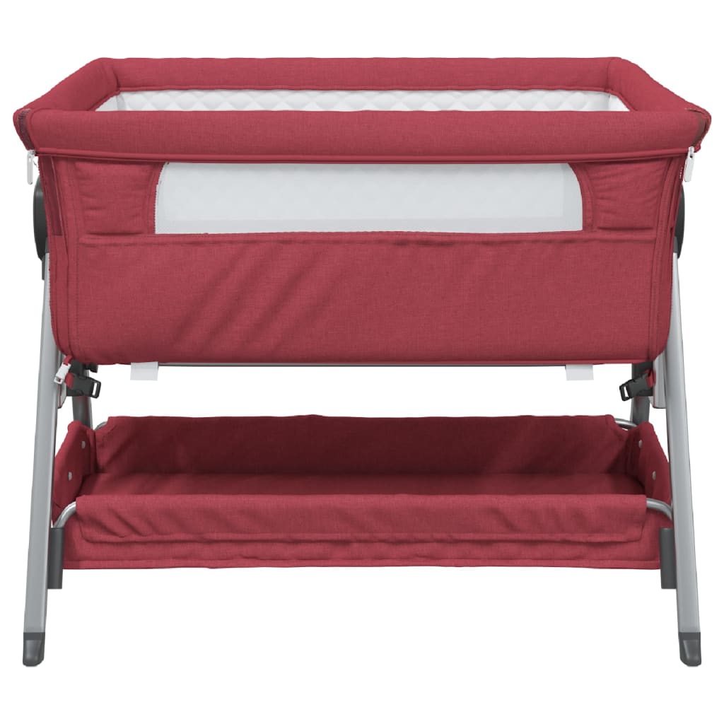 babyseng med madras linnedstof rød