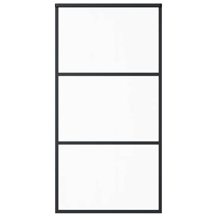 skydedør 102x205 cm sikkerhedsglas og aluminium  sort