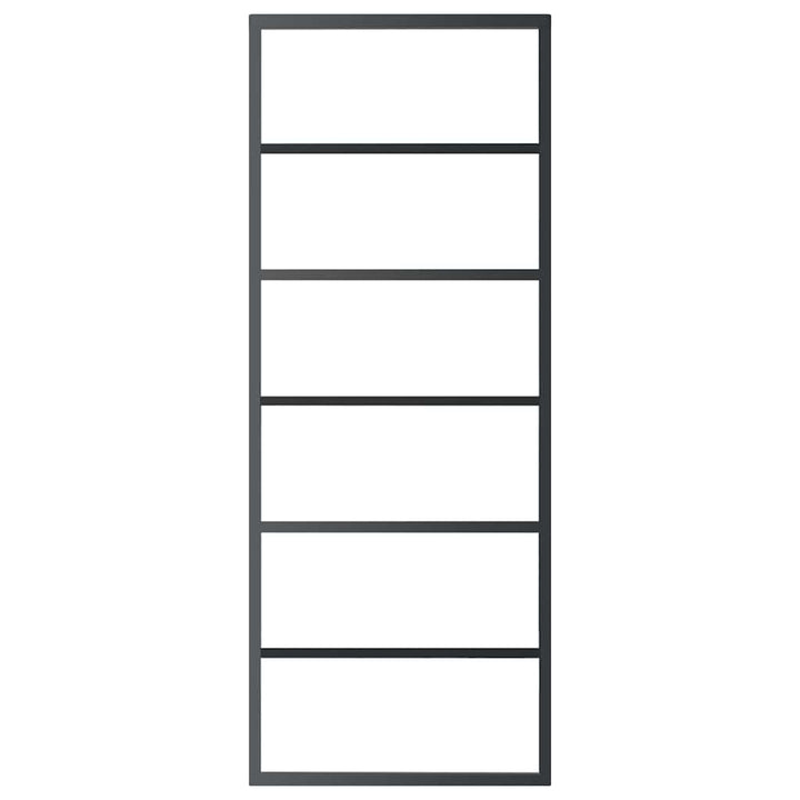 skydedør 76x205 cm sikkerhedsglas og aluminium sort