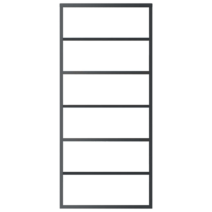 skydedør 90x205 cm sikkerhedsglas og aluminium sort