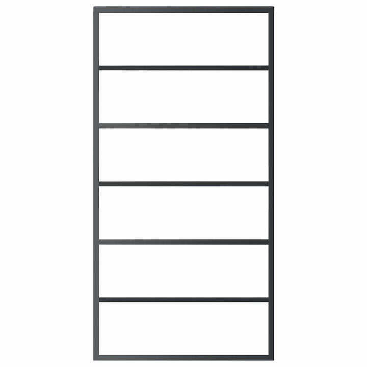 skydedør 102x205 cm sikkerhedsglas og aluminium  sort