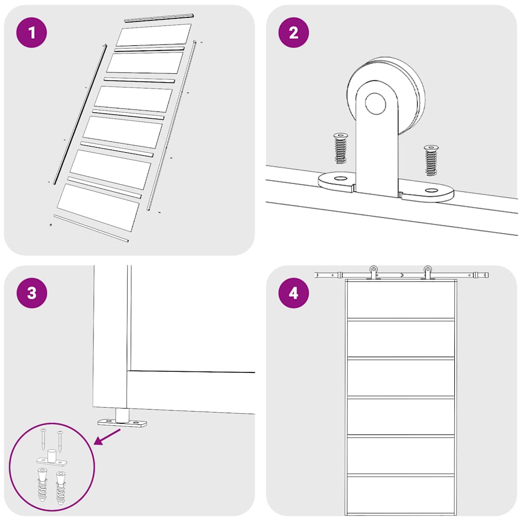 skydedør 102x205 cm sikkerhedsglas og aluminium  sort