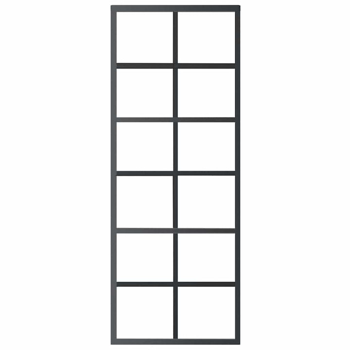 skydedør 76x205 cm sikkerhedsglas og aluminium sort