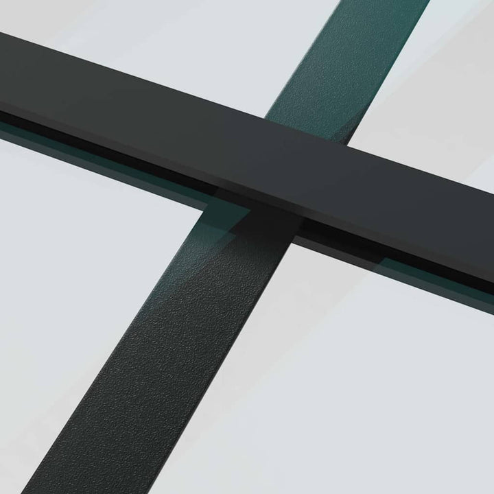 skydedør 76x205 cm sikkerhedsglas og aluminium sort