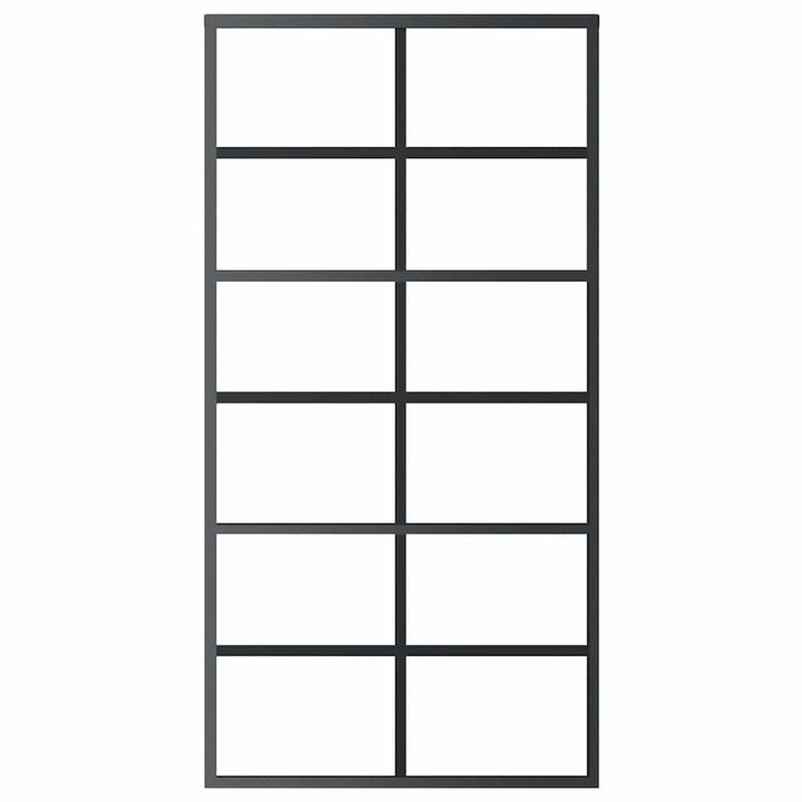 skydedør 102x205 cm sikkerhedsglas og aluminium  sort