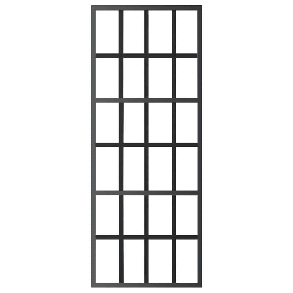 skydedør sikkerhedsglas og aluminium 76x205 cm sort