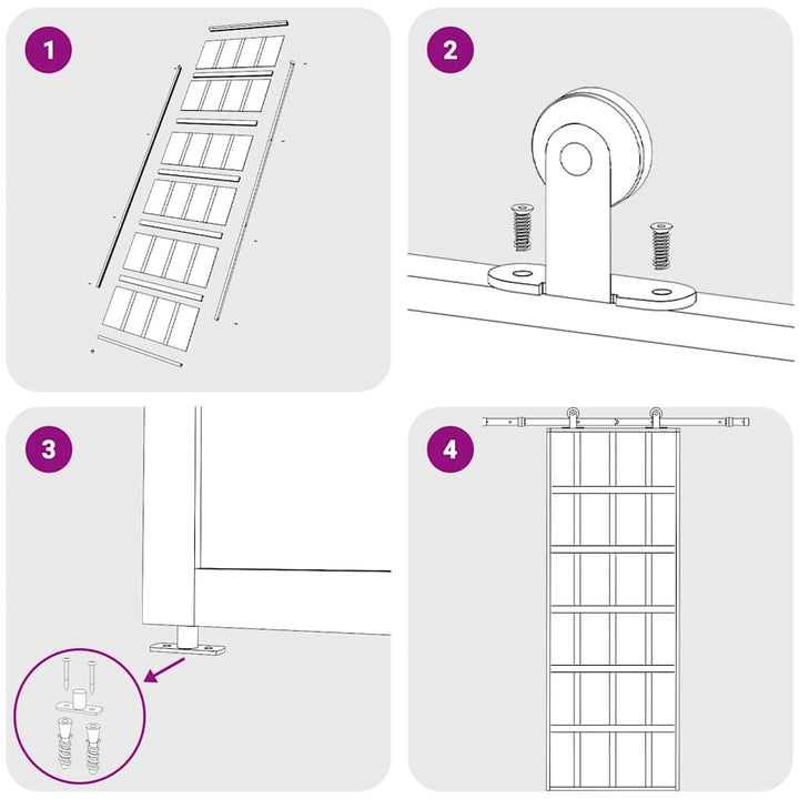 skydedør sikkerhedsglas og aluminium 76x205 cm sort