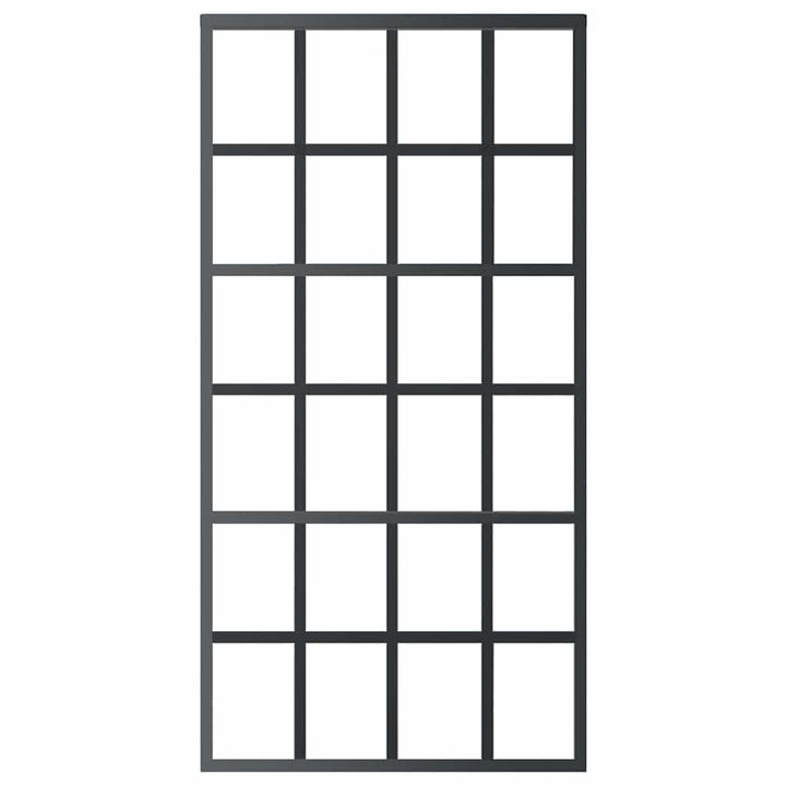 skydedør 102x205 cm sikkerhedsglas og aluminium  sort