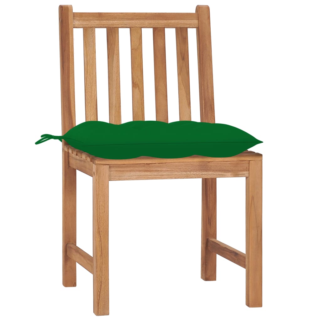 havestole 8 stk. med hynder massivt teaktræ
