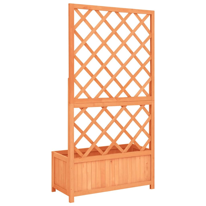 plantekasse med espalier 70x30x135 cm massivt fyrretræ brun