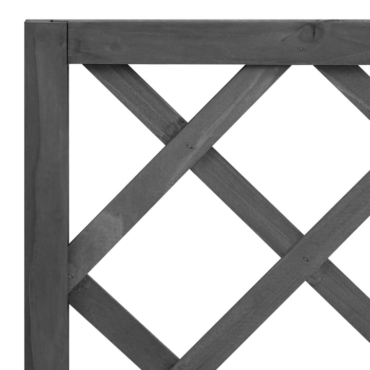 plantekasse med espalier 70x30x135 cm massivt fyrretræ sort