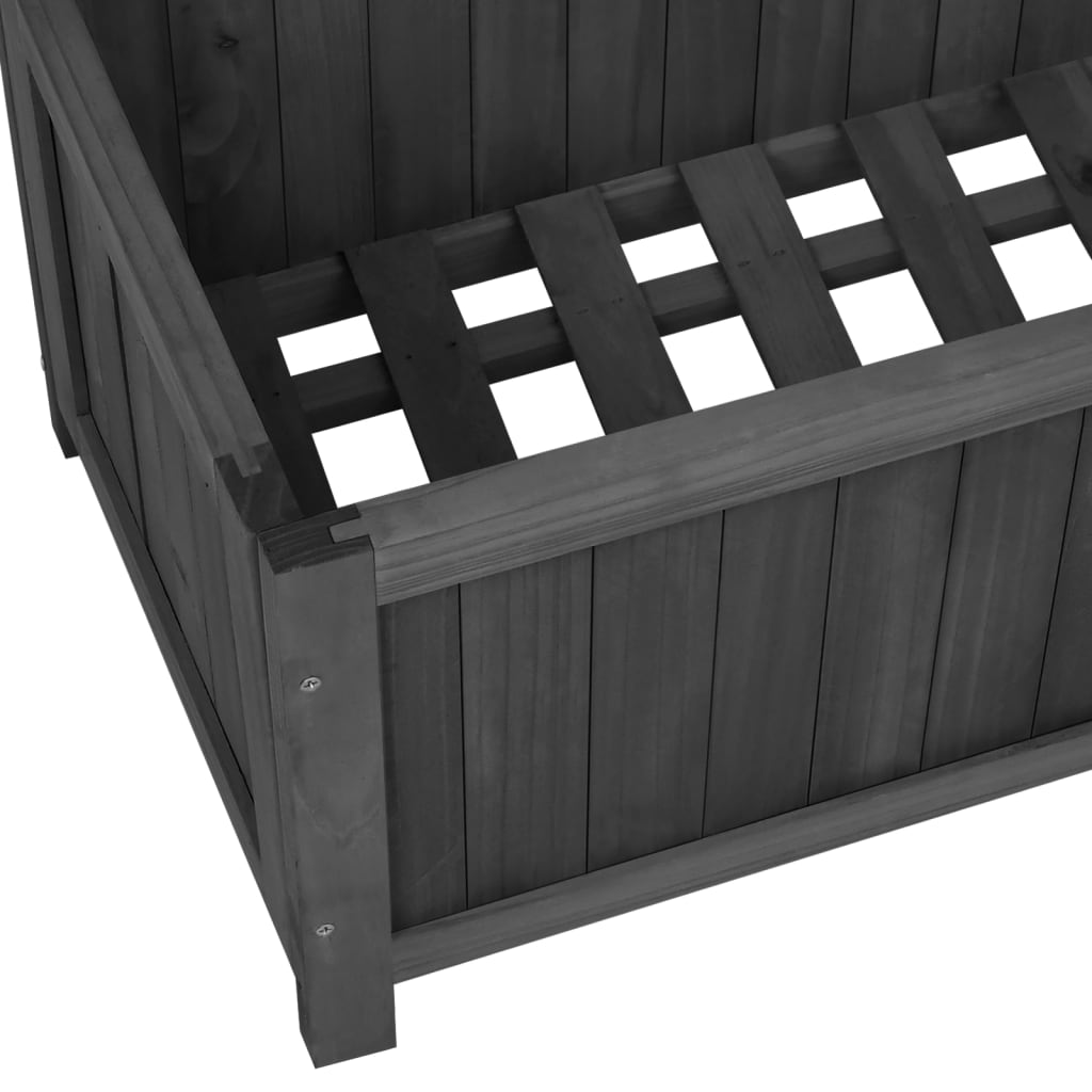 plantekasse med espalier 70x30x135 cm massivt fyrretræ sort
