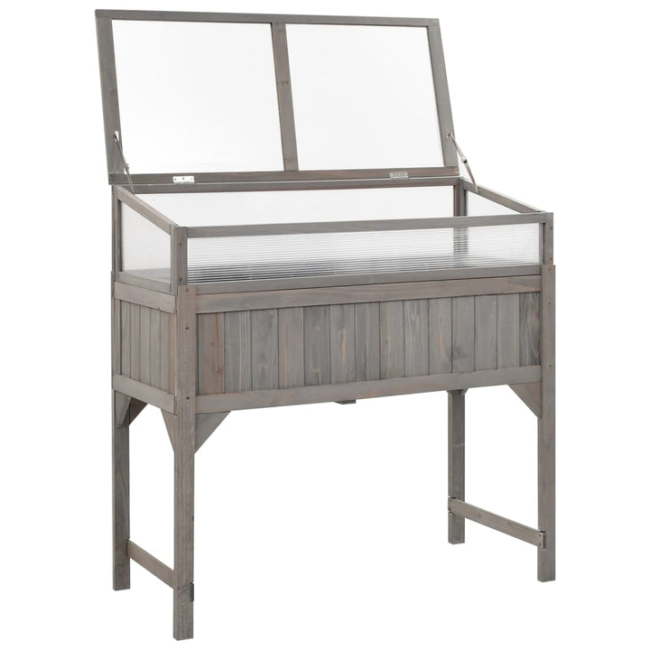 højbed med drivhus 110x54x120 cm massivt grantræ