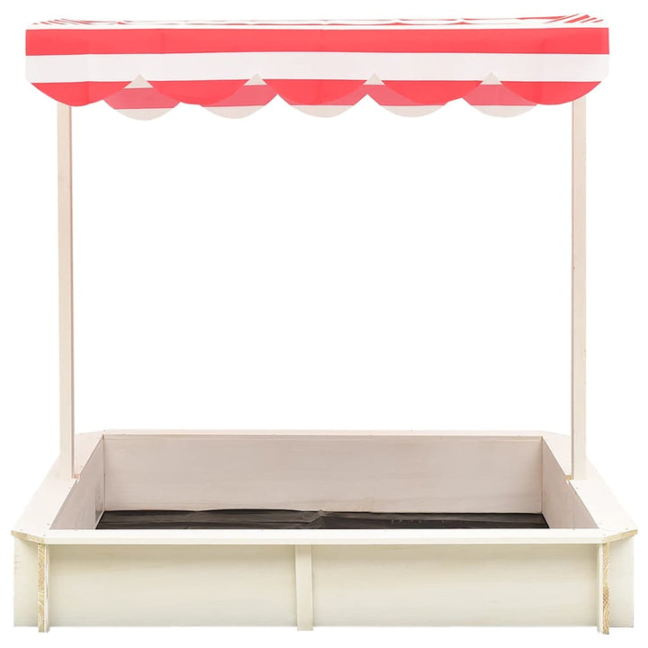 sandkasse med justérbart tag UV50 grantræ hvid og rød