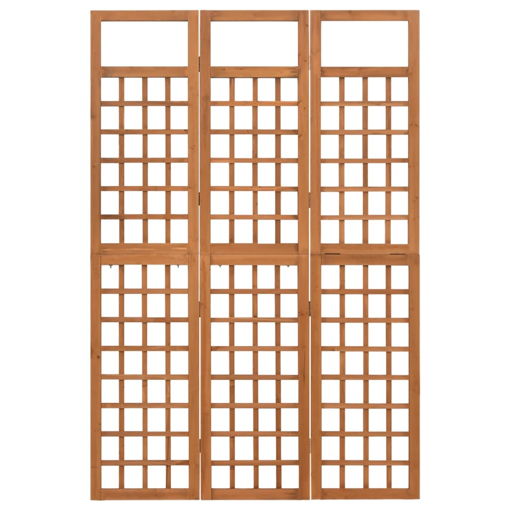 3-panels rumdeler/espalier 121x180,5 cm massivt grantræ