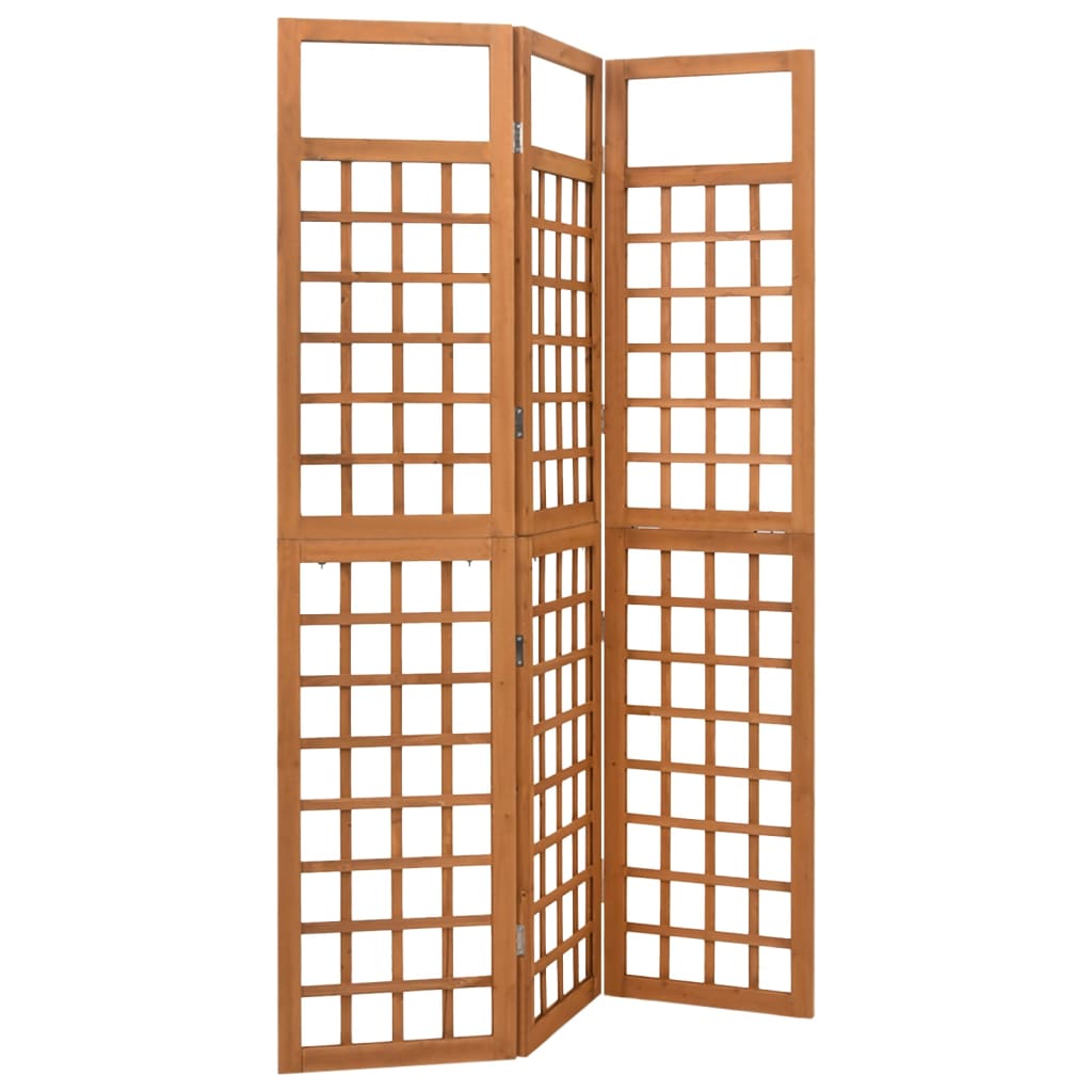 3-panels rumdeler/espalier 121x180,5 cm massivt grantræ