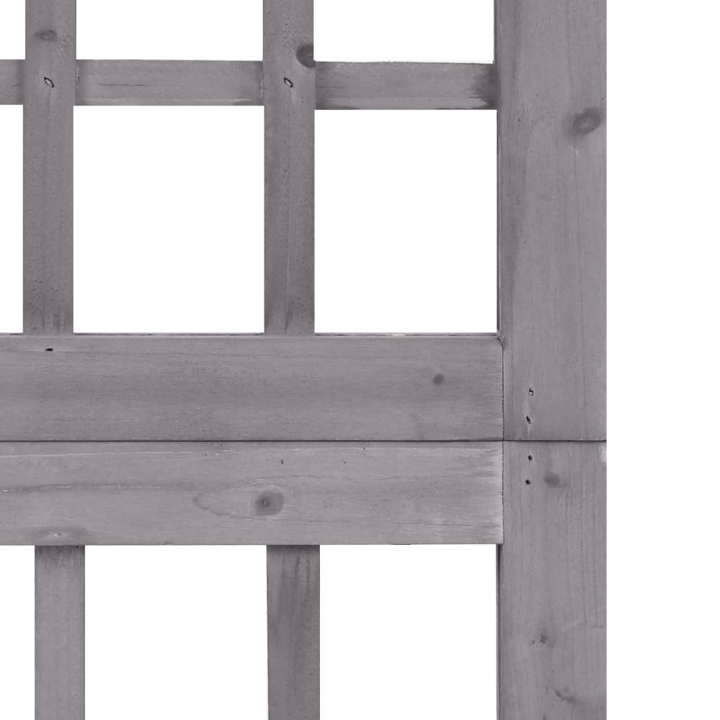 4-panels rumdeler/espalier 161x180 cm massivt grantræ grå