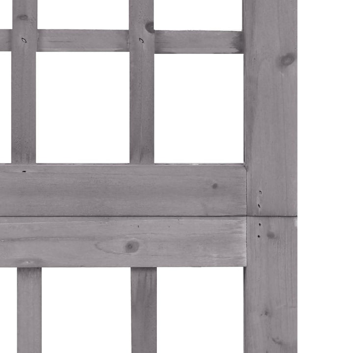 4-panels rumdeler/espalier 161x180 cm massivt grantræ grå