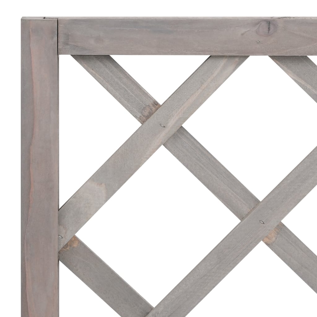 plantekasse med espalier 70x30x135 cm massivt fyrretræ grå