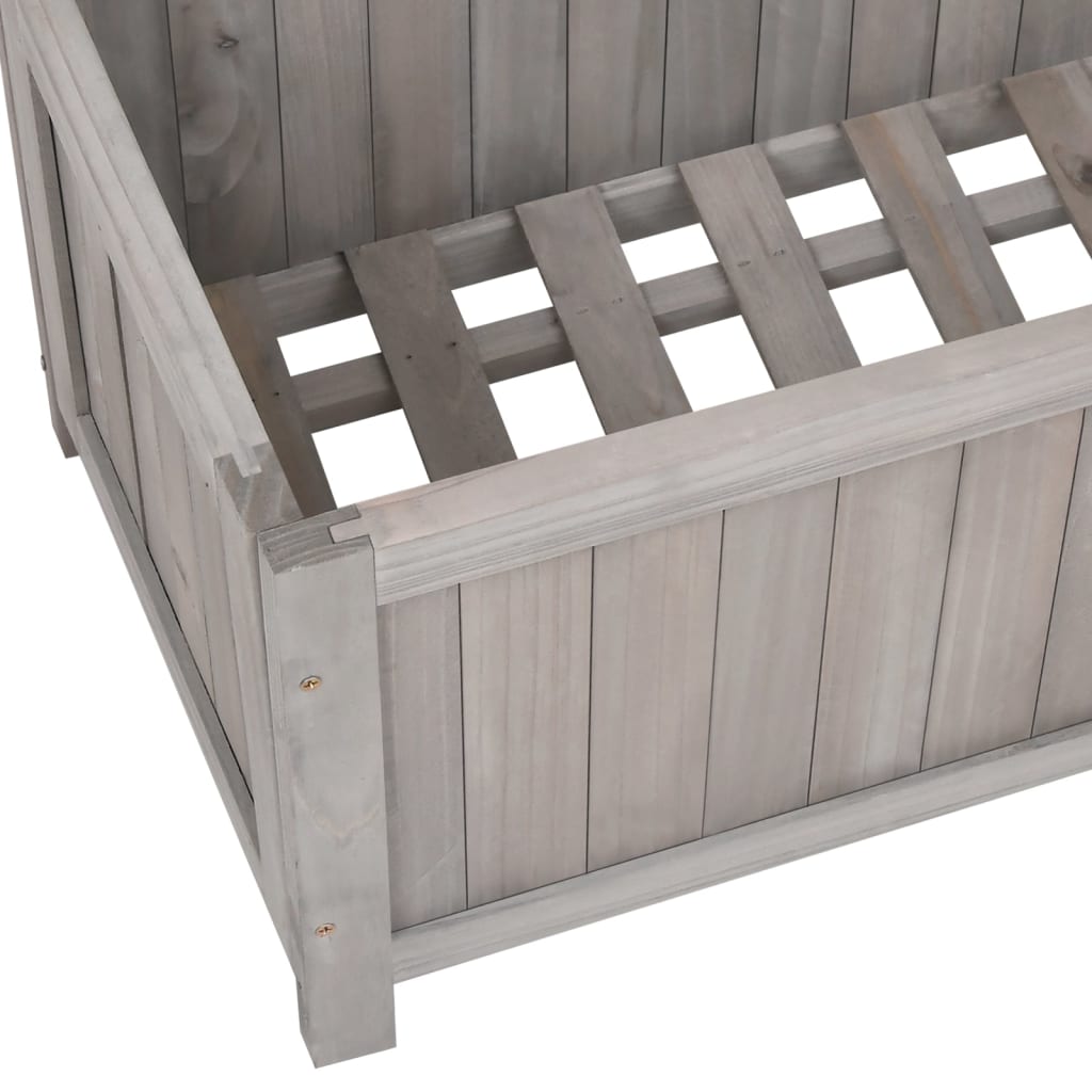 plantekasse med espalier 70x30x135 cm massivt fyrretræ grå
