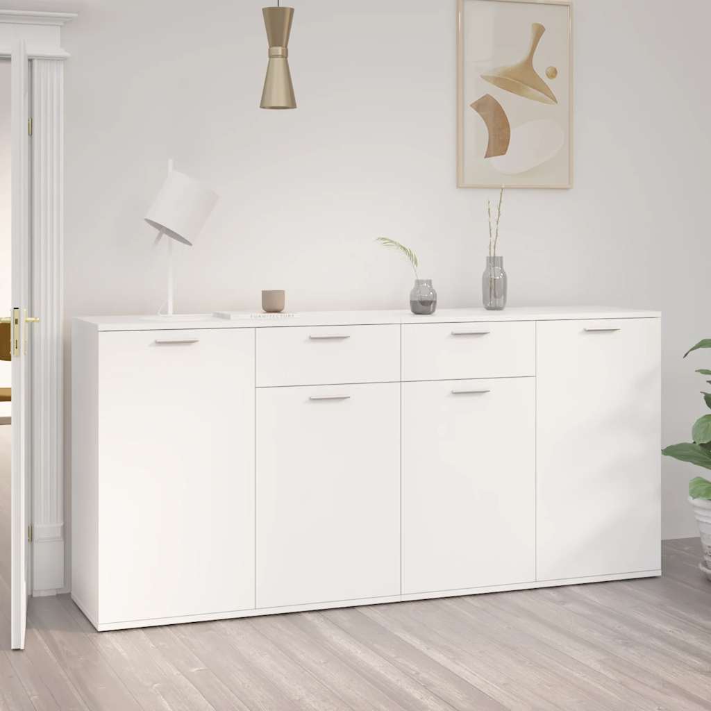 skænk 160x36x75 cm konstrueret træ hvid