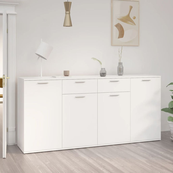 skænk 160x36x75 cm konstrueret træ hvid