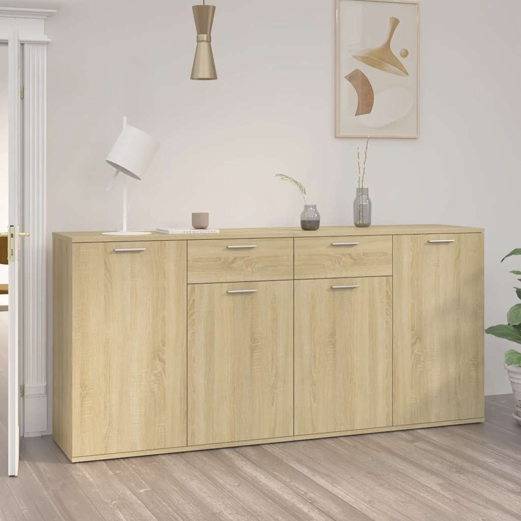 skænk 160x36x75 cm konstrueret træ sonoma-eg