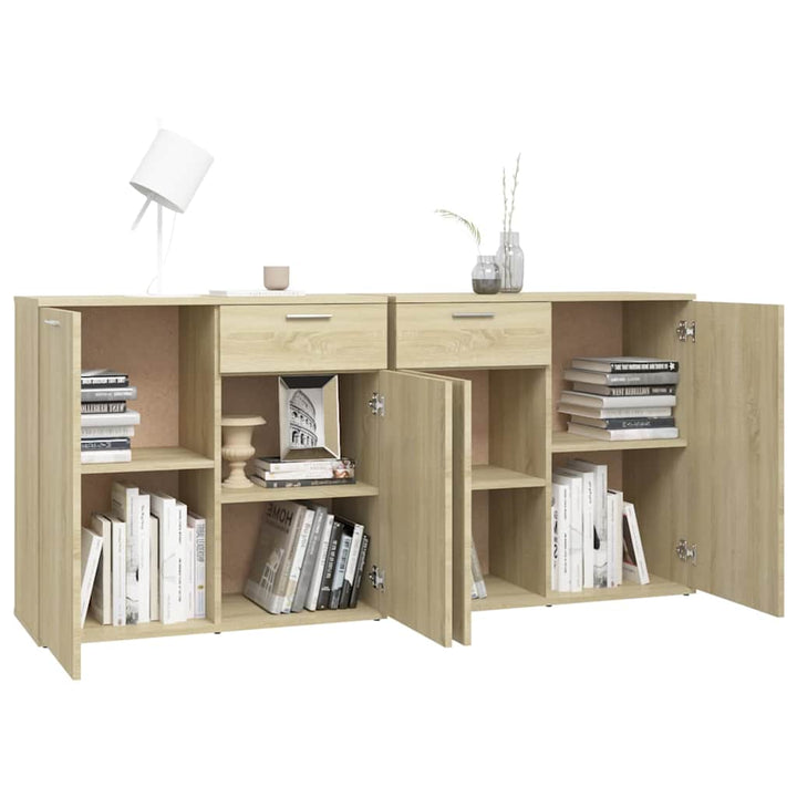 skænk 160x36x75 cm konstrueret træ sonoma-eg