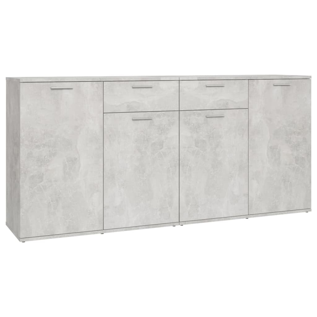 skænk 160x36x75 cm konstrueret træ betongrå