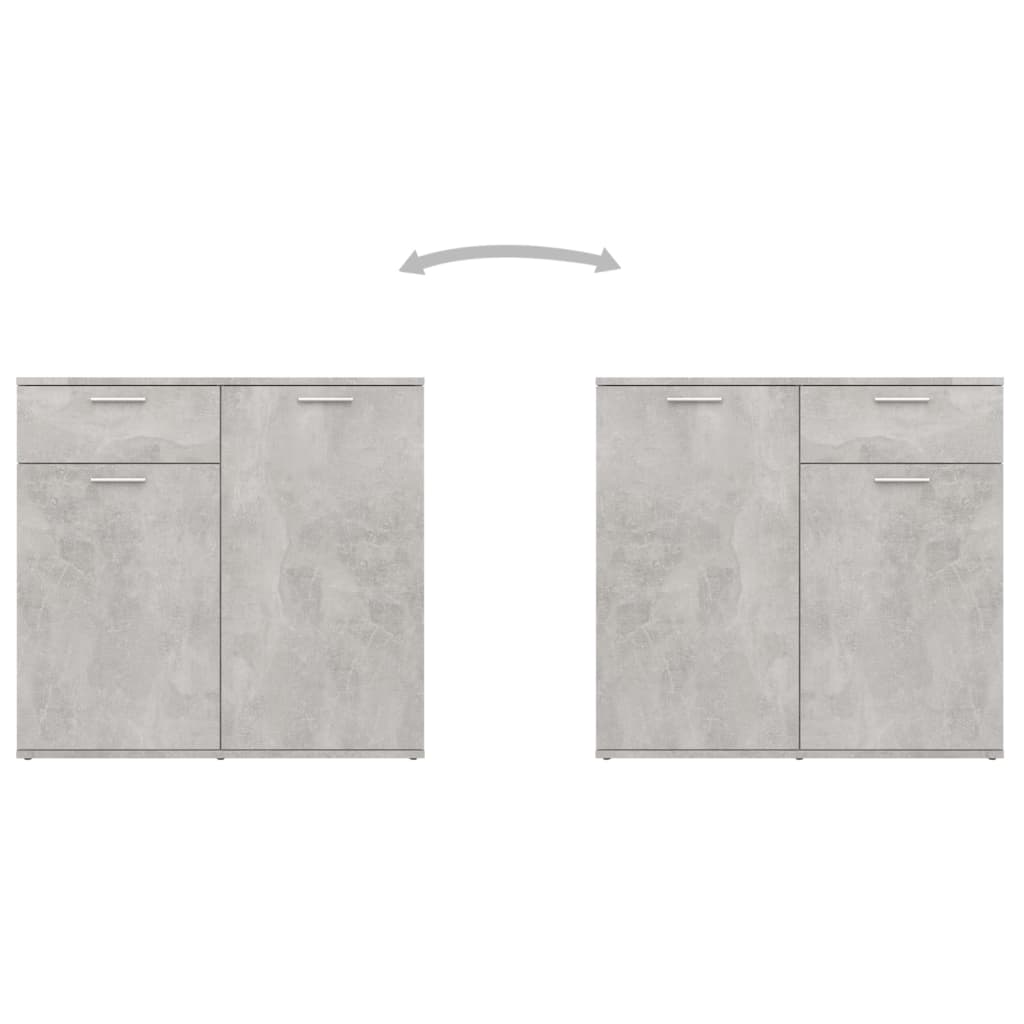 skænk 160x36x75 cm konstrueret træ betongrå
