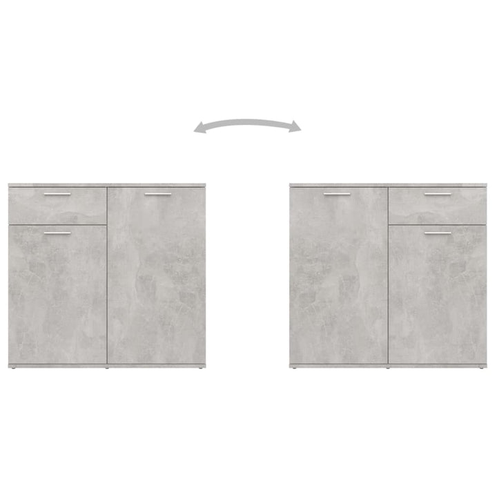 skænk 160x36x75 cm konstrueret træ betongrå